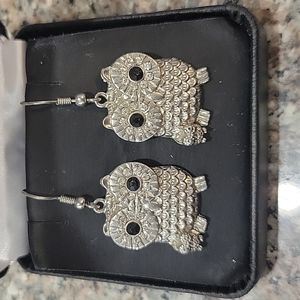 Silver Owl Earrings
